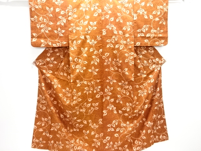 花唐草模様手織り紬着物